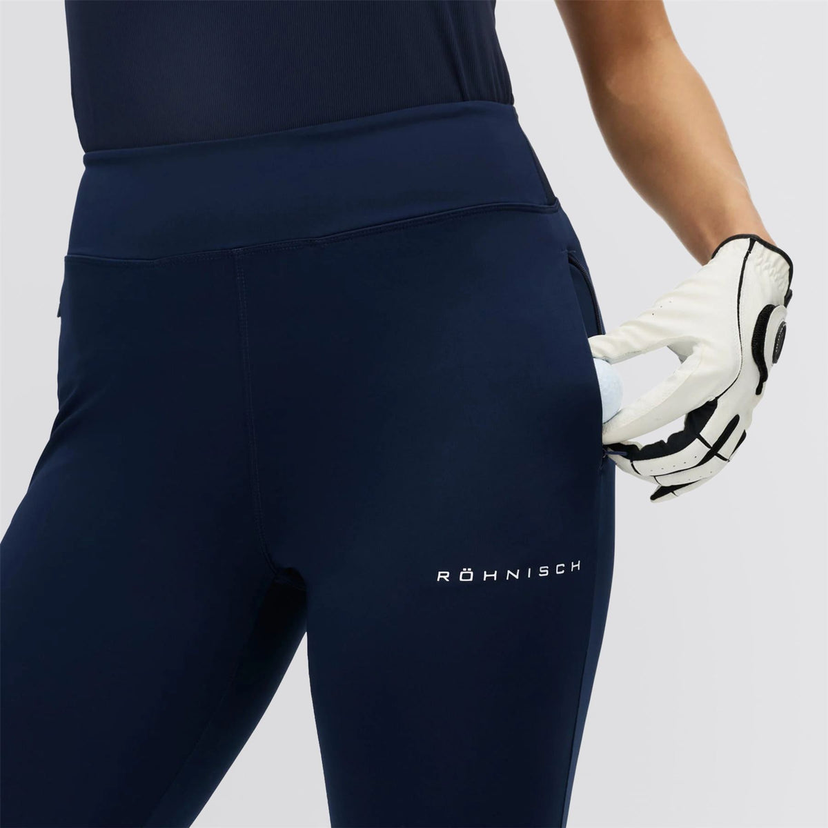 Pull On Flattering Golf Trousers Navy