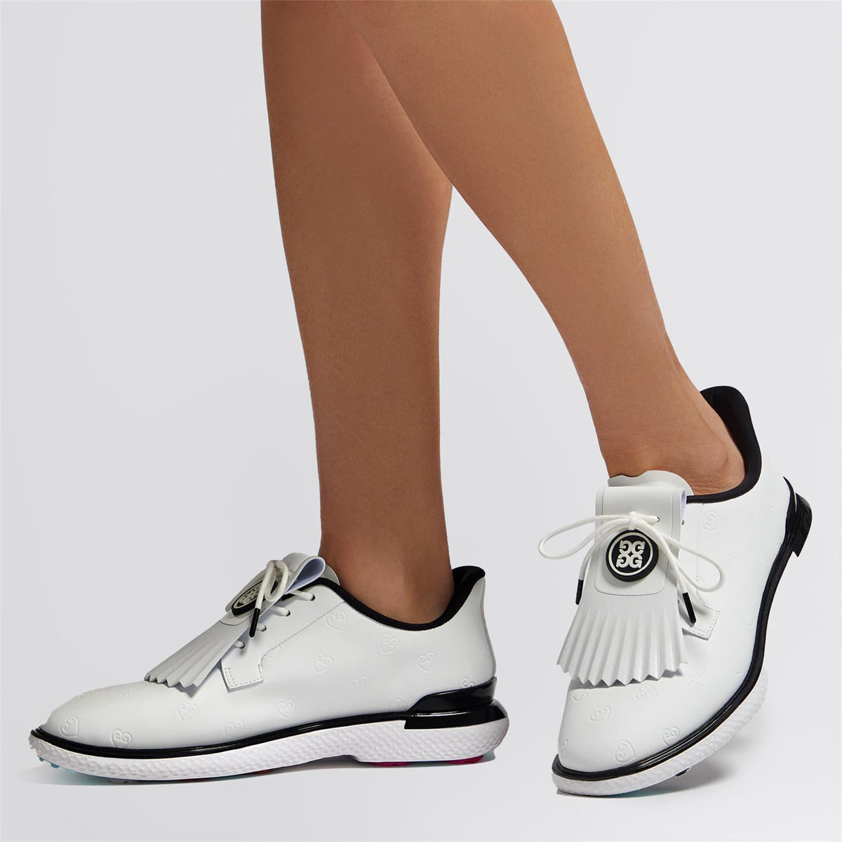 GALLIVAN2R TPU Heart G's Kiltie Golf Shoes Snow/Onyx