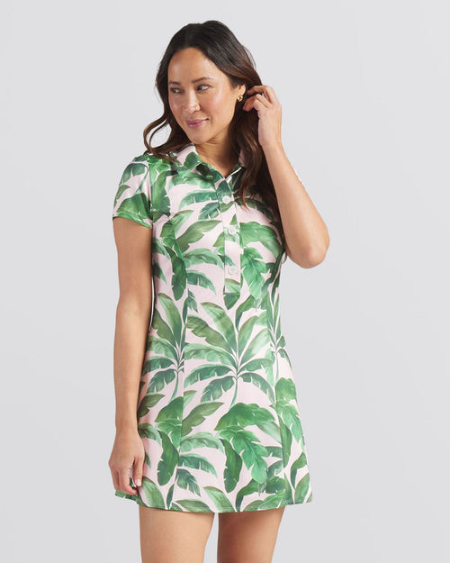 x MUMU Palm Dress Rose Blossom/Opal Green