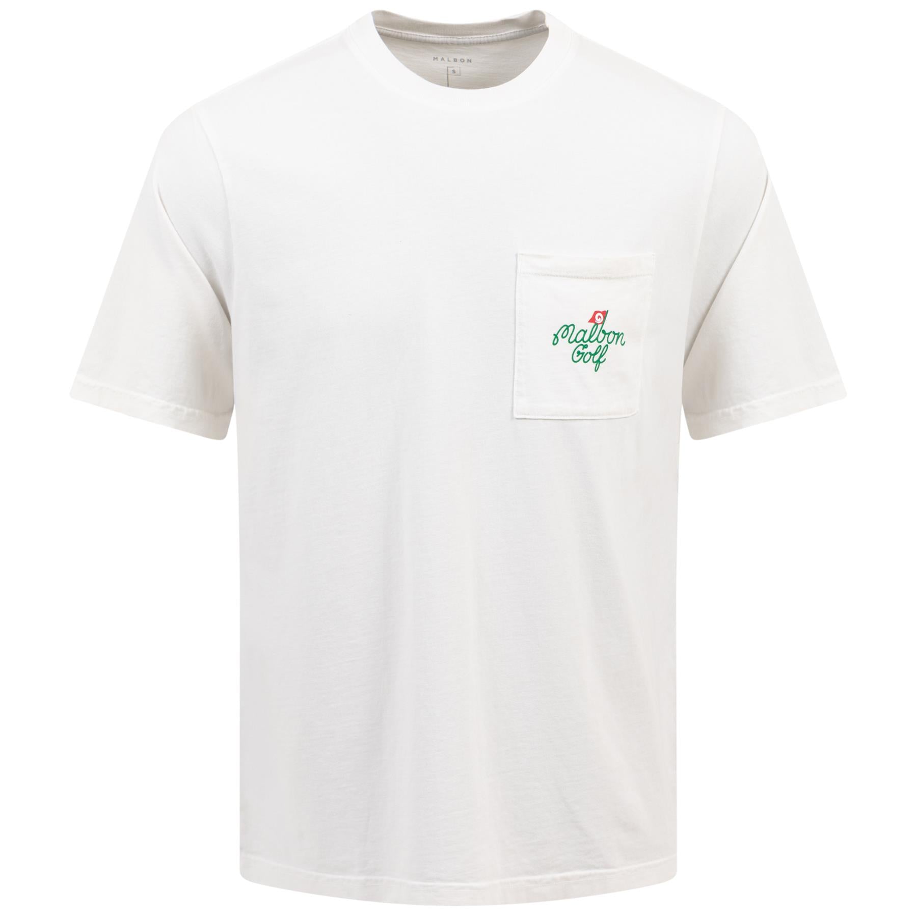【Malbon Golf】PLAYERS SS POCKET TEE Malbon Golf T-Shirt - Moose SS Pocket Tee - White AW24