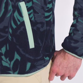 x PTC Half Zip Palm Fleece Deep Navy/Sparkling Green