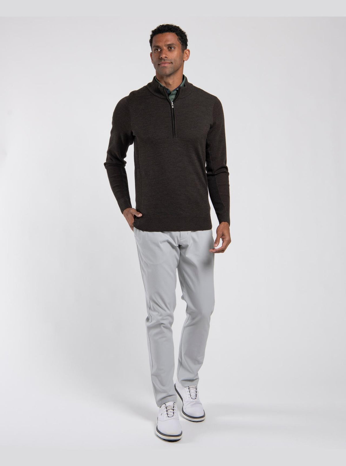 Walker Half-Zip Espresso/Black