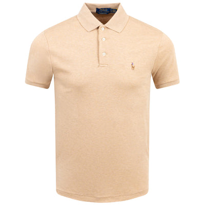 Polo Golf Slim Fit Cotton Polo Camel Heather - SS24