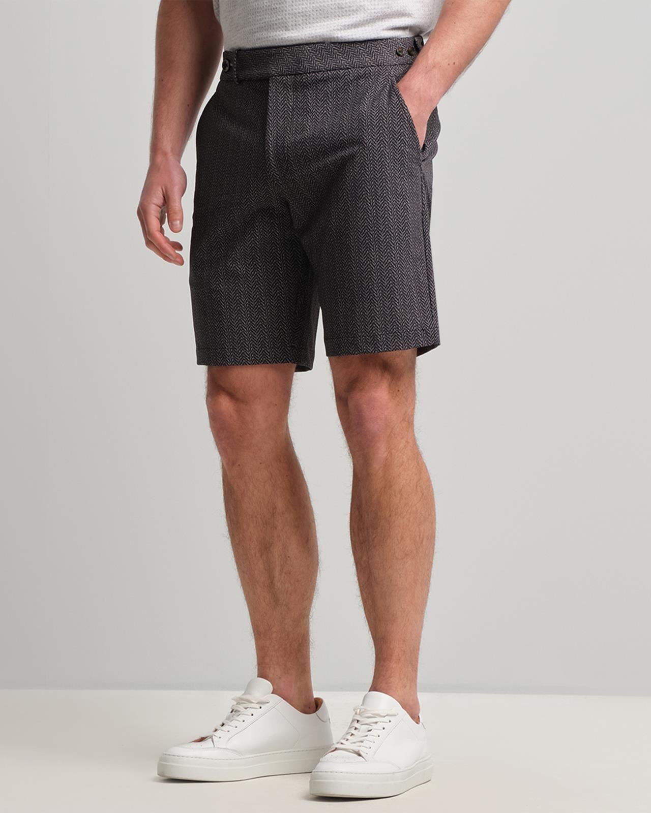 Belfry Performance Shorts Black Herringbone