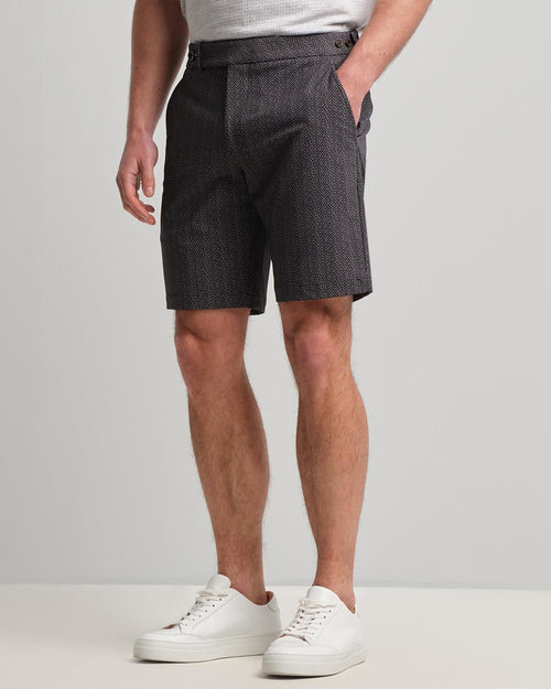 Belfry Performance Shorts Black Herringbone