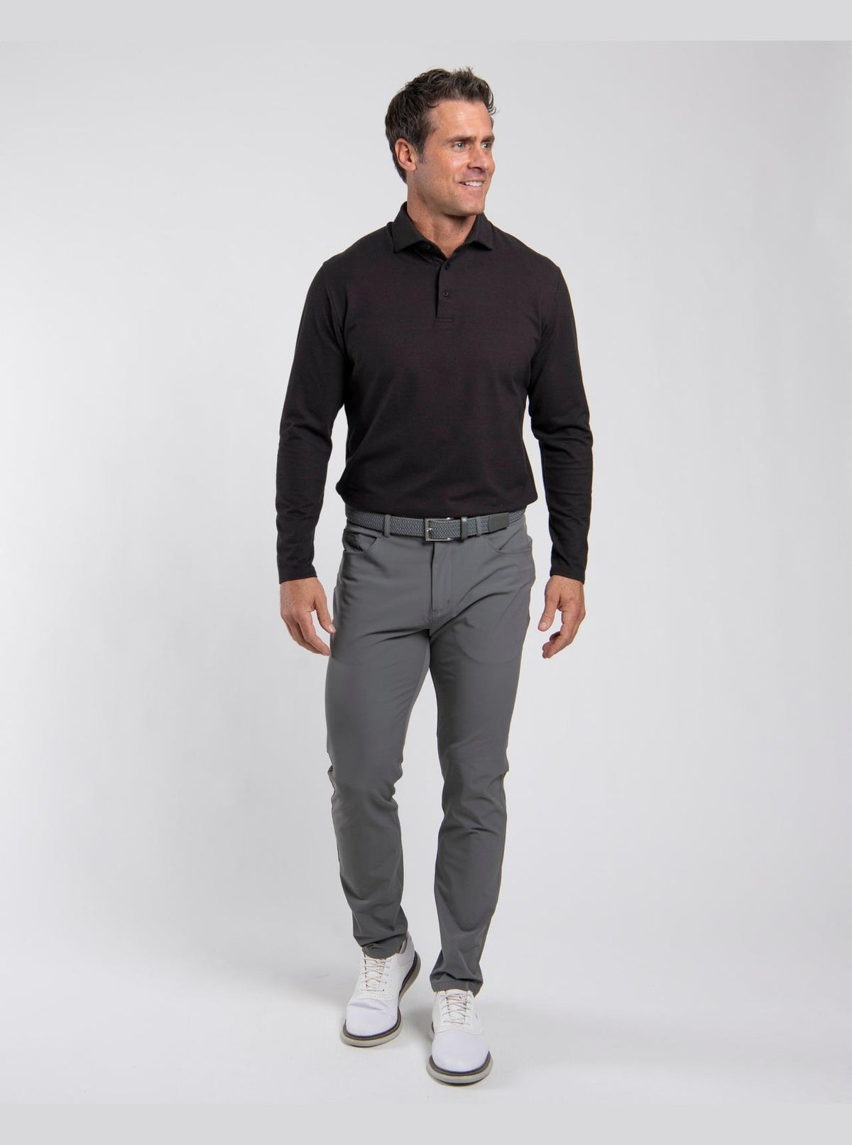 Scot Warm Long Sleeve Polo Espresso