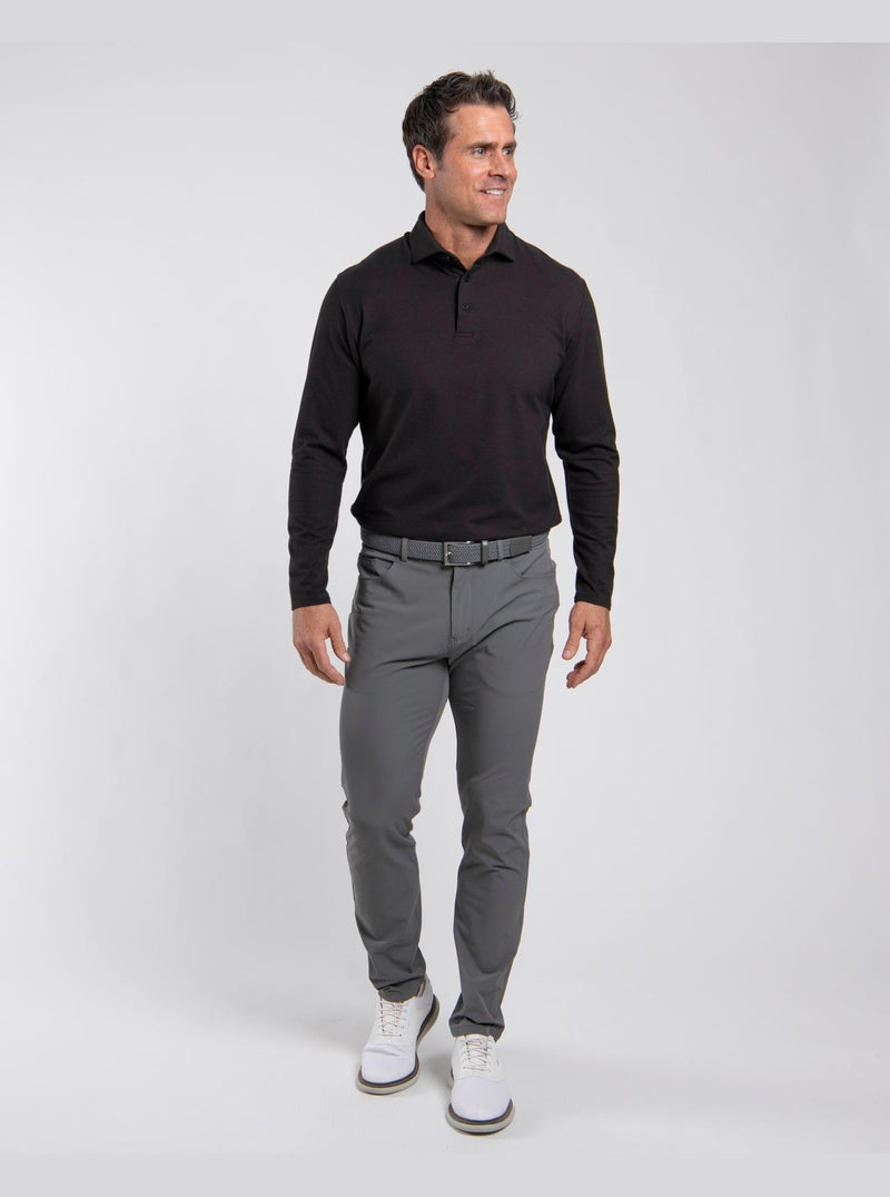 Scot Warm Long Sleeve Polo Espresso
