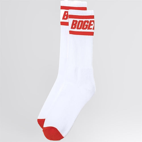 Bold Logo Stripe Socks White