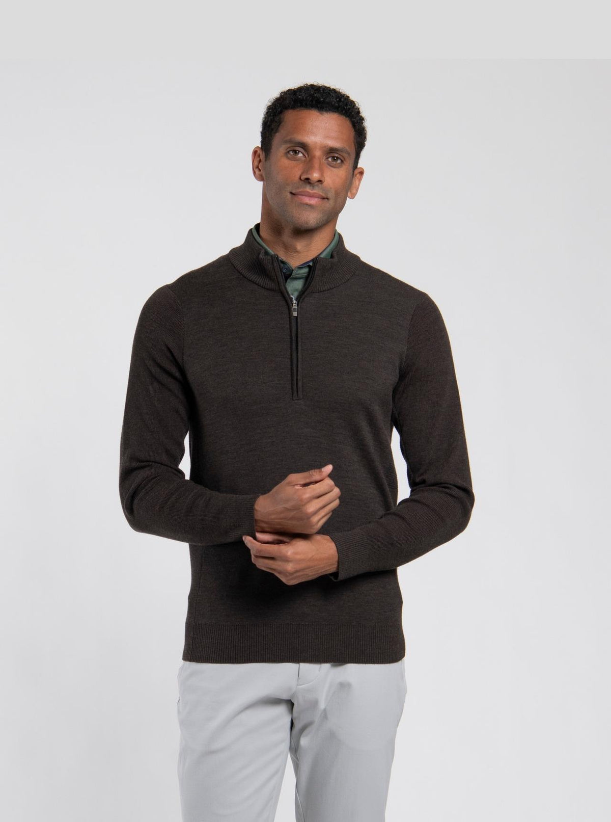 Walker Half-Zip Espresso/Black