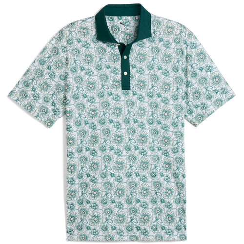 Pique Flower Fields Polo Dark Myrtle/White Glow - SS25