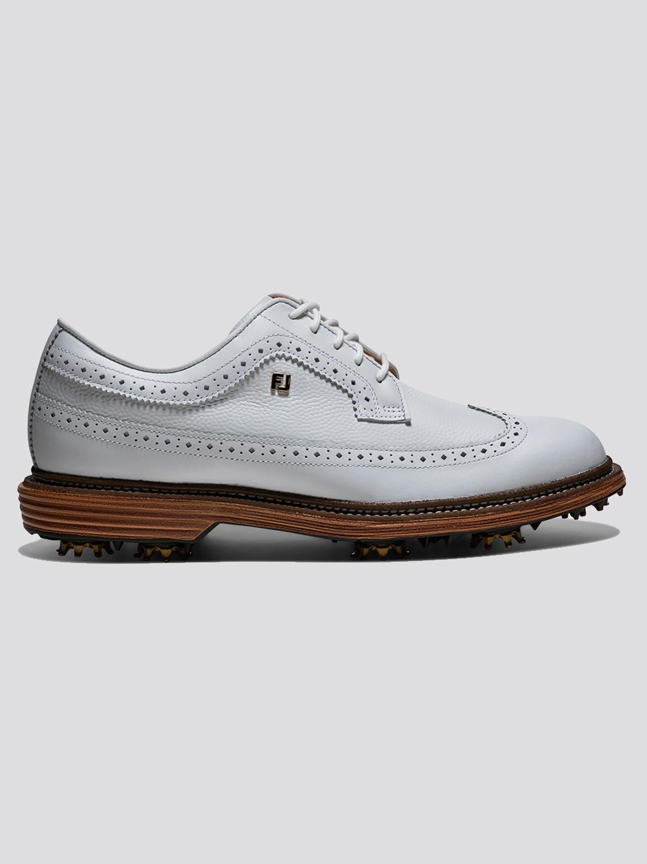 Premier Series Marquis Spiked Golf Shoes White/Brown