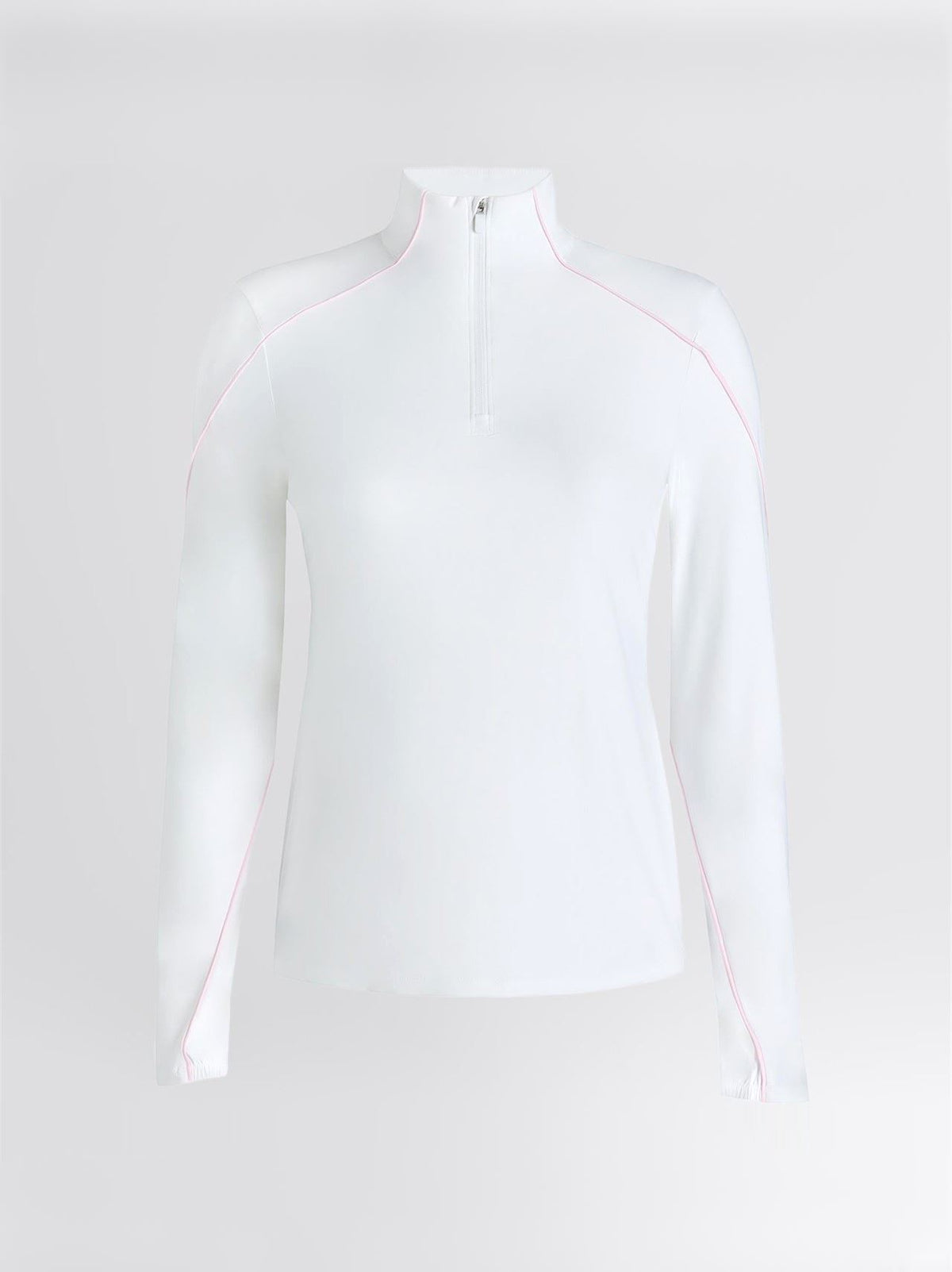 Silky Tech Nylon Quarter Zip Snow/Blush