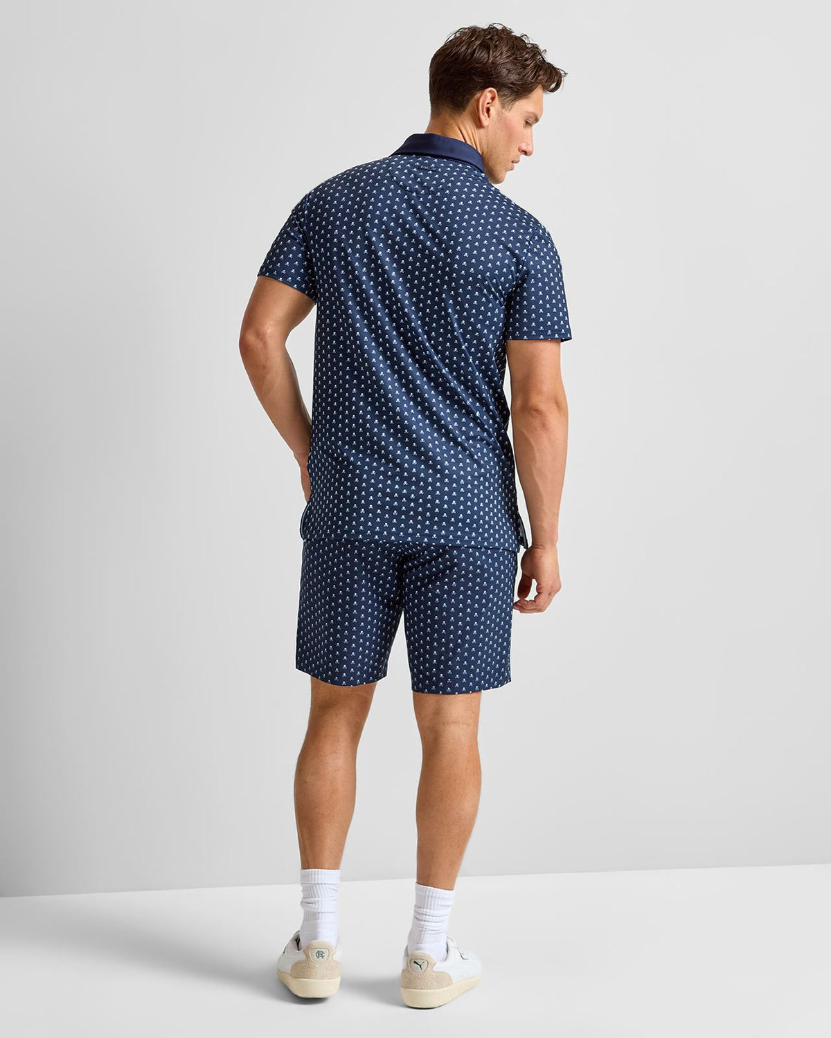 RLX Tailored Fit Airflow Polo Refined Navy Skull And Clubs