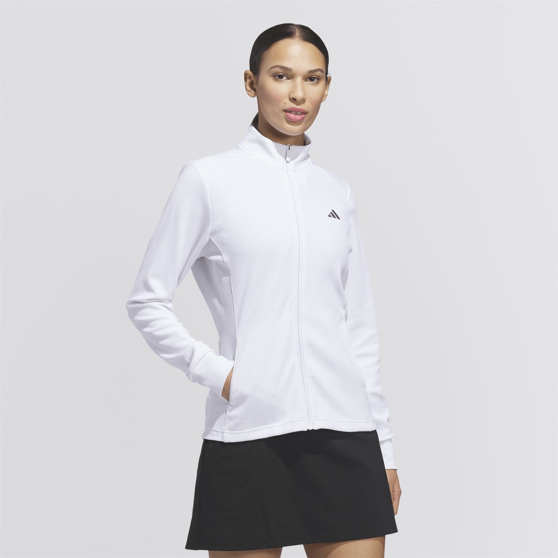 Performance Texture Full Zip Jacket White