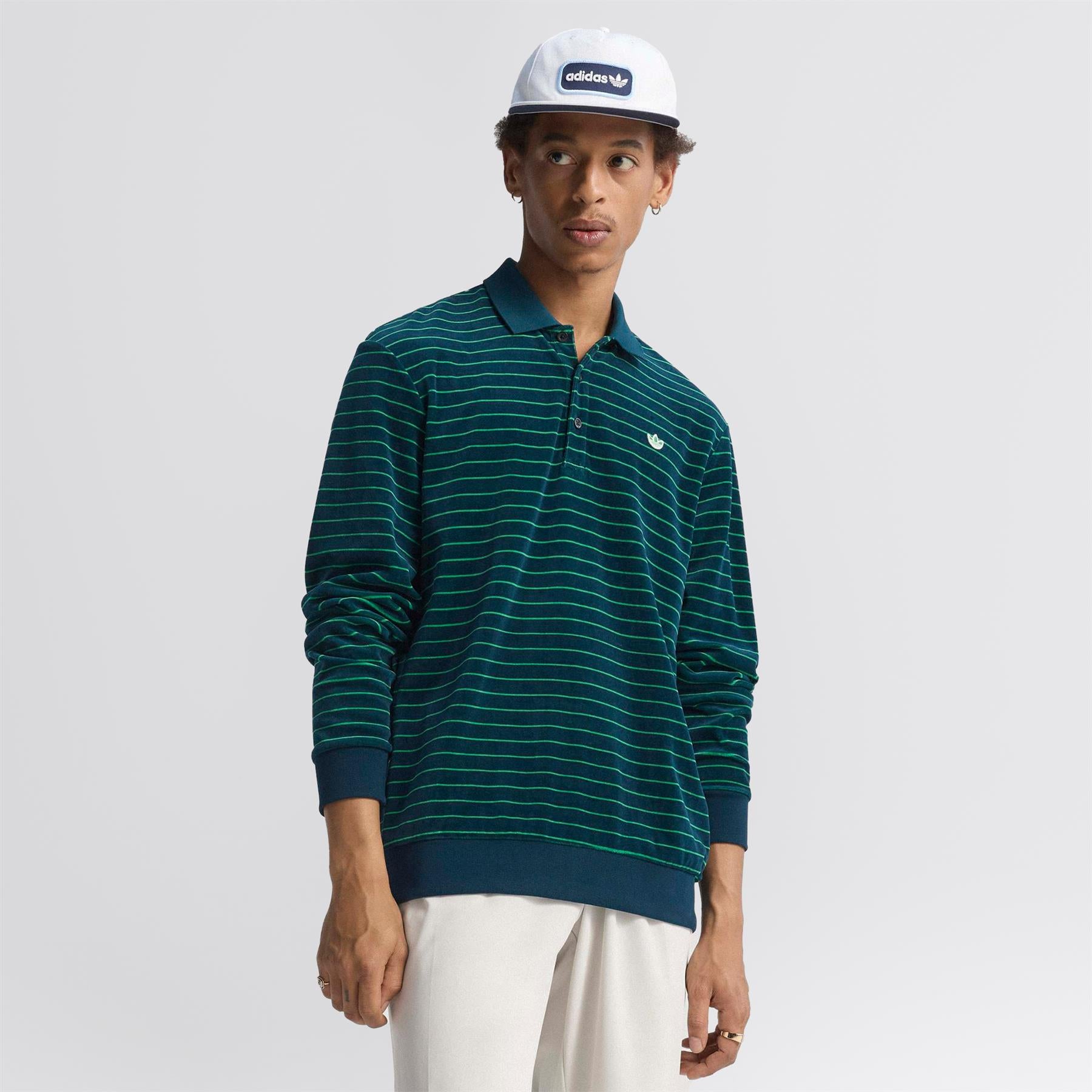 Velour LS Polo Night Indigo/Green