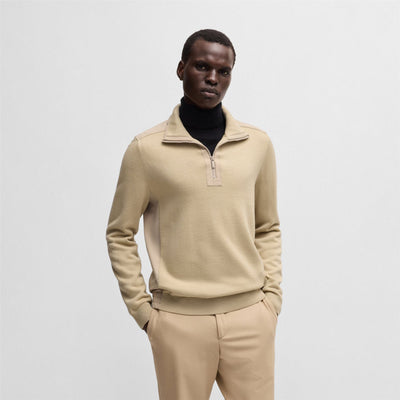 Bart Quarter Zip Sweater Light Beige