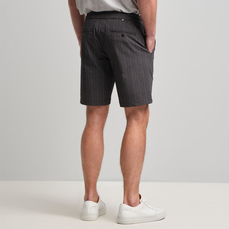 Belfry Performance Shorts Black Herringbone
