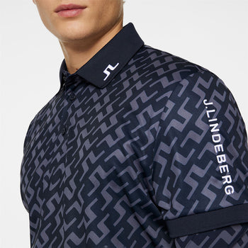 Tour Tech Regular Fit Print Polo Bias Bridge Navy