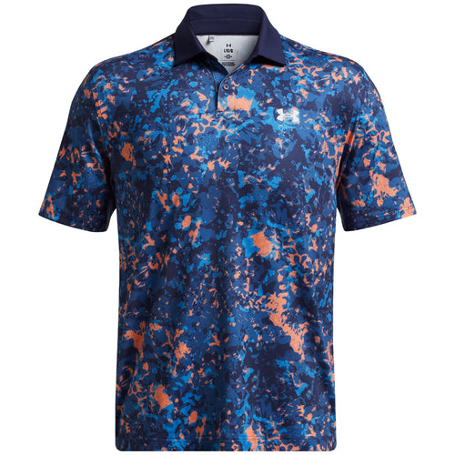 T2G Printed Polo Flare Orange/Tech Blue/Midnight Navy - AW24