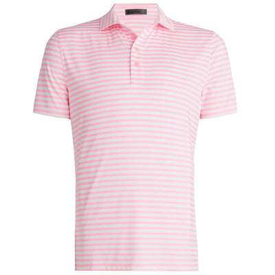 Poloshirt mit perforierten Streifen, Candy Pink – SS24
