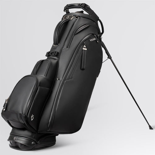 Player V Pro Pebbled 7-Way Stand Bag Black