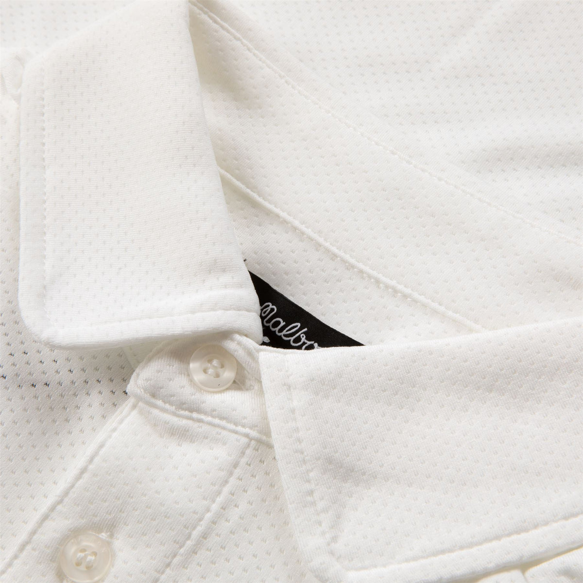 Evergreen Raglan Sleeve Mesh Polo White