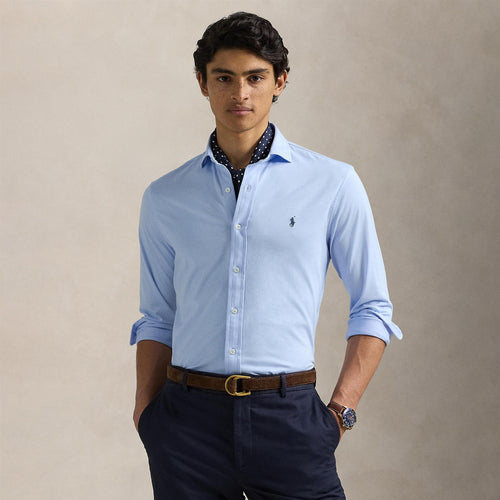 Polo Golf Cotton Jersey Shirt Office Blue
