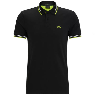 Paul Curved Cotton Jersey Slim Fit Polo Black - W23