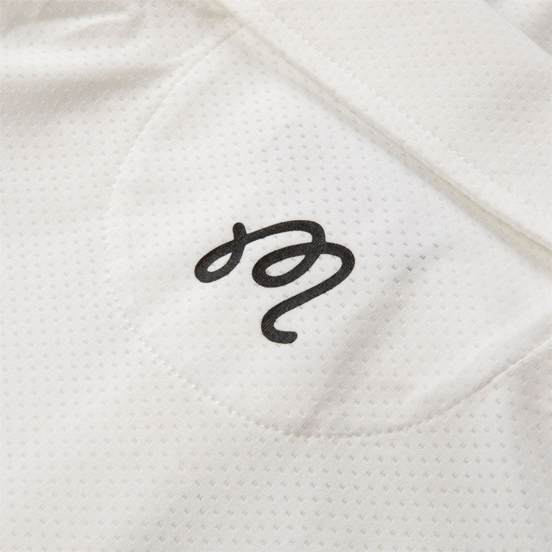 Evergreen Raglan Sleeve Mesh Polo White