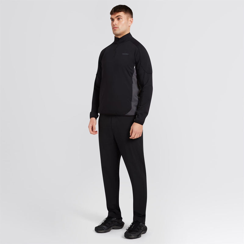Quarter Zip Tech Mid Layer Black