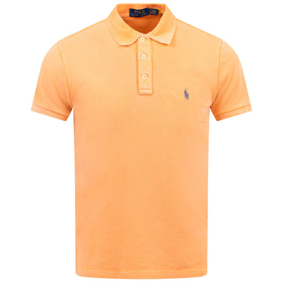 Polo Golf Slim Fit Cotton Knit Polo Summer Coral Orange - SS24
