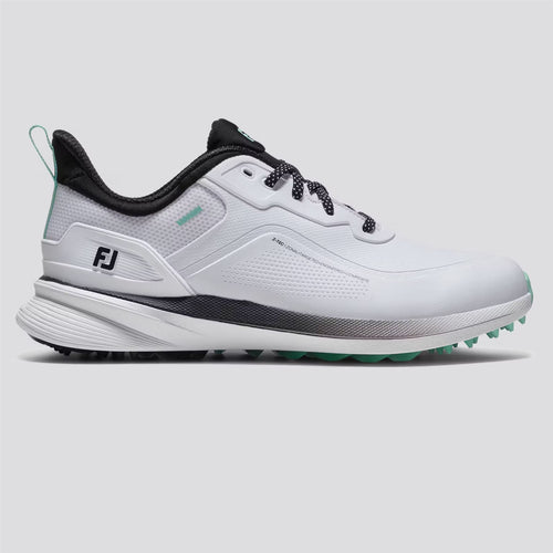 Pro Spikeless Golf Shoes White/Black/Teal