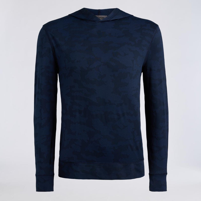 Camo Jacquard Jersey Hoodie Twilight