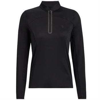 Nylon Interlock Quarter Zip Mid Layer Onyx