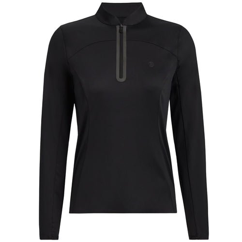 Womens Nylon Interlock Quarter Zip Mid Layer Onyx - AW24