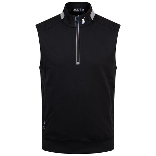 Gilet en jersey extensible demi-zippé coupe classique RLX noir - SS24