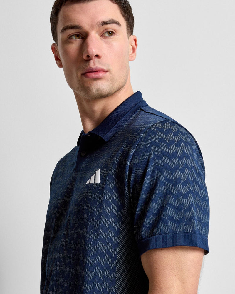 Ultimate365 Seamless Polo Collegiate Navy/White/Wonder Sage