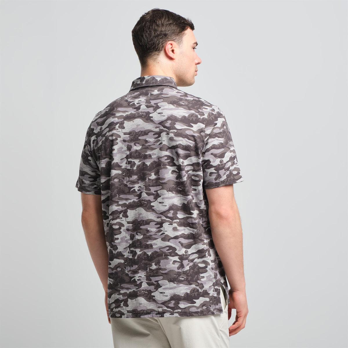 RLX Luxury Performance Jersey Polo Charcoal Grey Course Camo