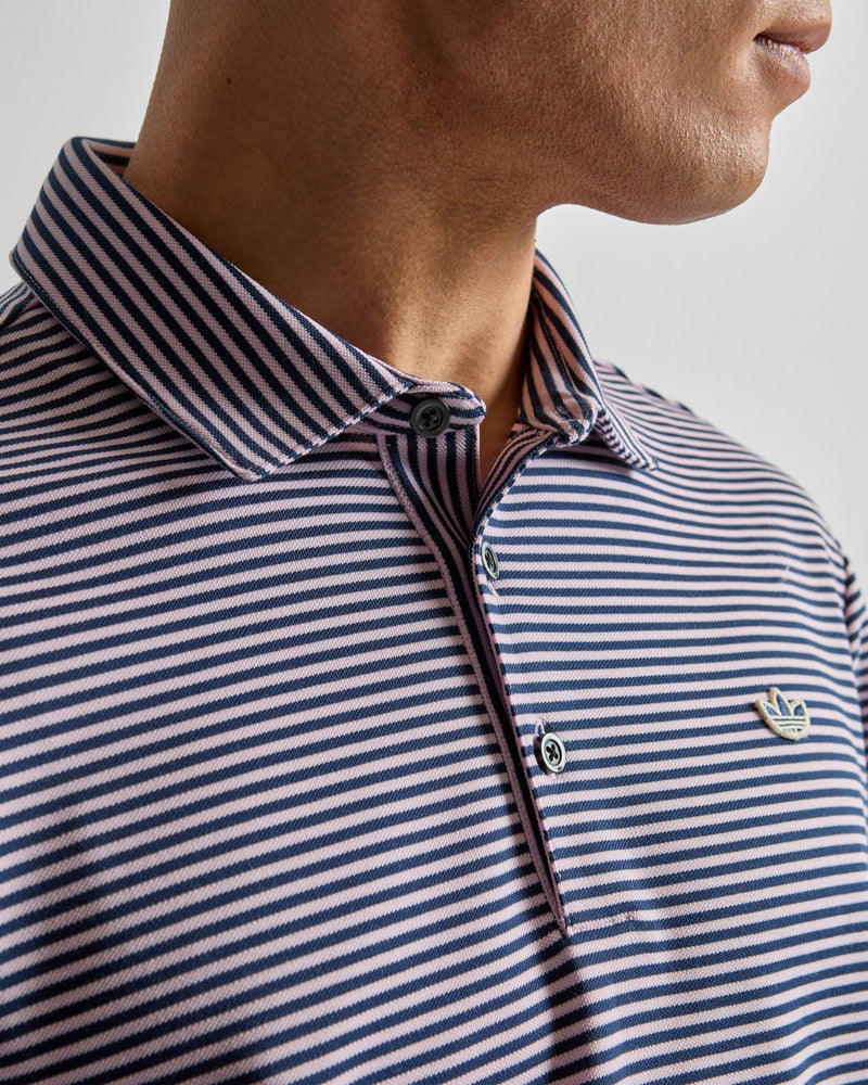 Originals Stripe Pique Polo Clear Pink/Night Indigo