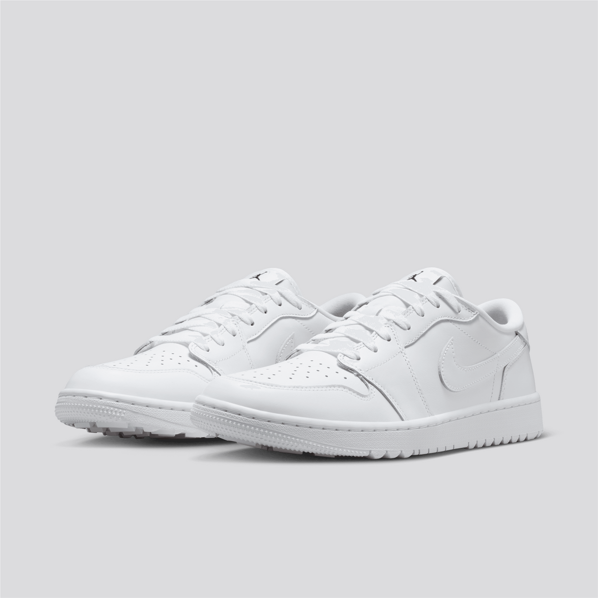 Air Jordan 1 Low Spikeless Golf Shoes White/Metallic Silver/Gum Light Brown