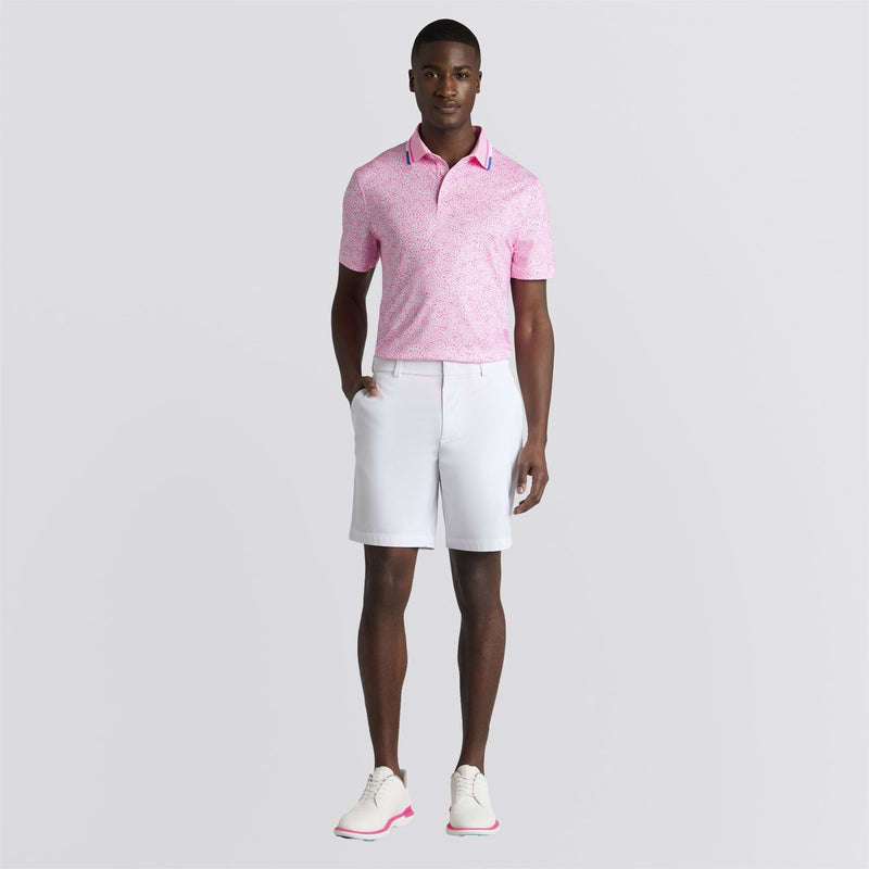 Fireworks Print Tech Jersey Polo Blush