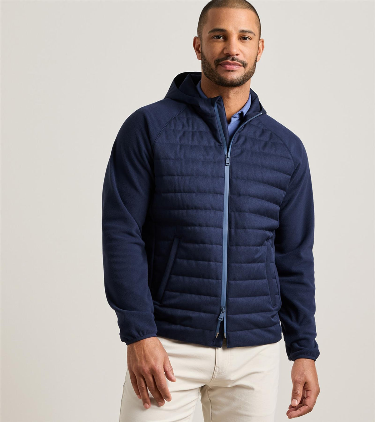 Parks Hybrid Hooded Jacket Navy