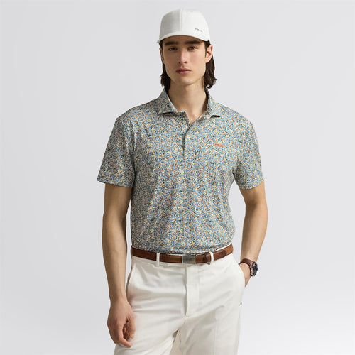 RLX Tailored Fit Savanna Floral Polo Peach Tree Multi