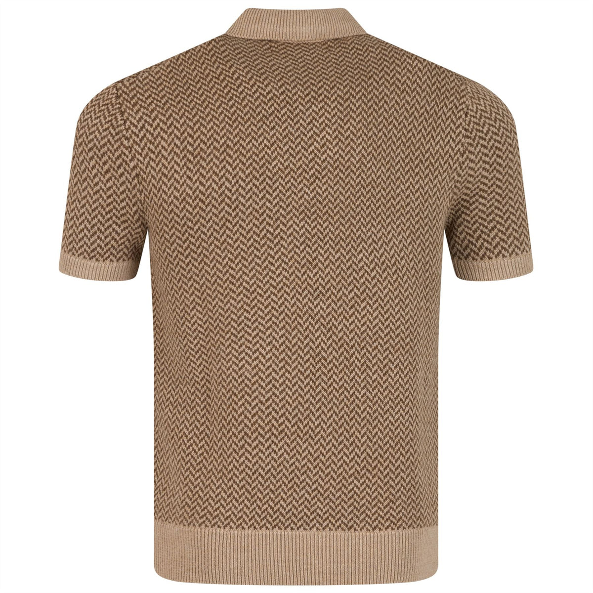 x TRENDYGOLF Cotton Blend SS Herringbone Pullover Tan Multi - SS24 ...