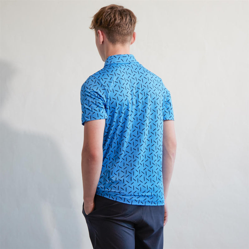 Boys Climacool Ultimate365 Printed Mesh Polo Lucid Ray Blue