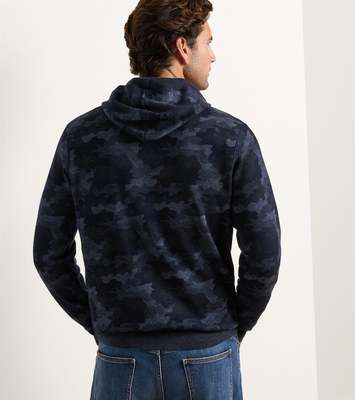 Reversible Camo Popover Hoodie Midnight Navy