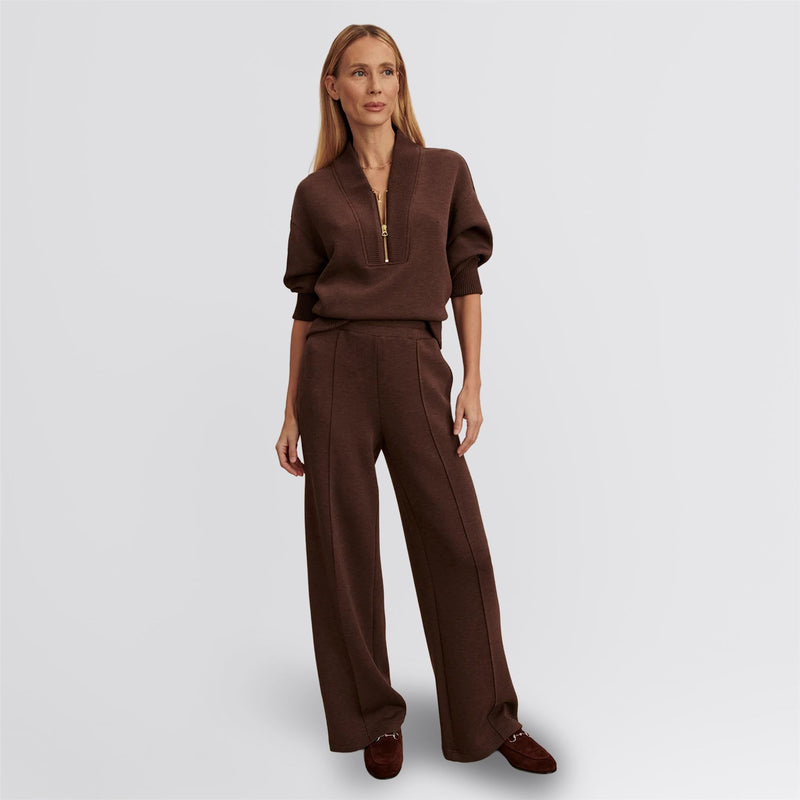 The Wide Leg 30 Inch Jogger Pant Coffee Bean Marl