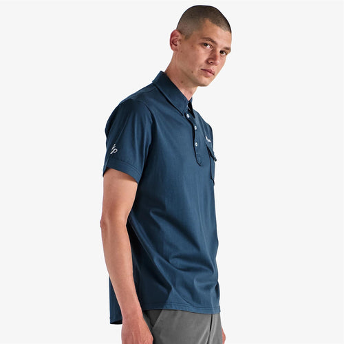x Jesper Parnevik Single Pocket Cotton Polo Navy