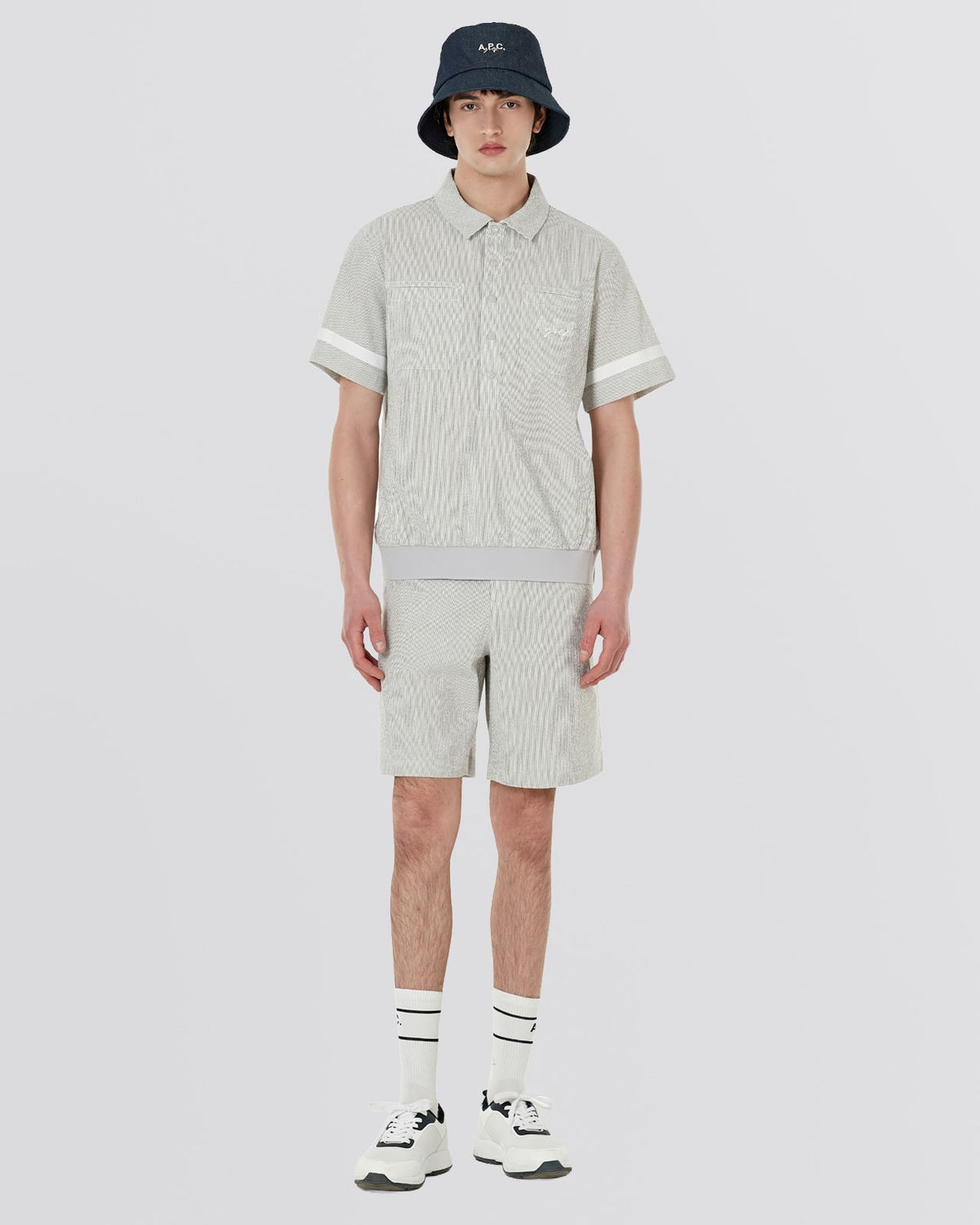 Jean Polo Shirt Co-Ord Grey