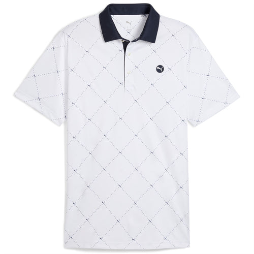 Pure 2.0 Argyle Polo White Glow/Deep Navy - SS25